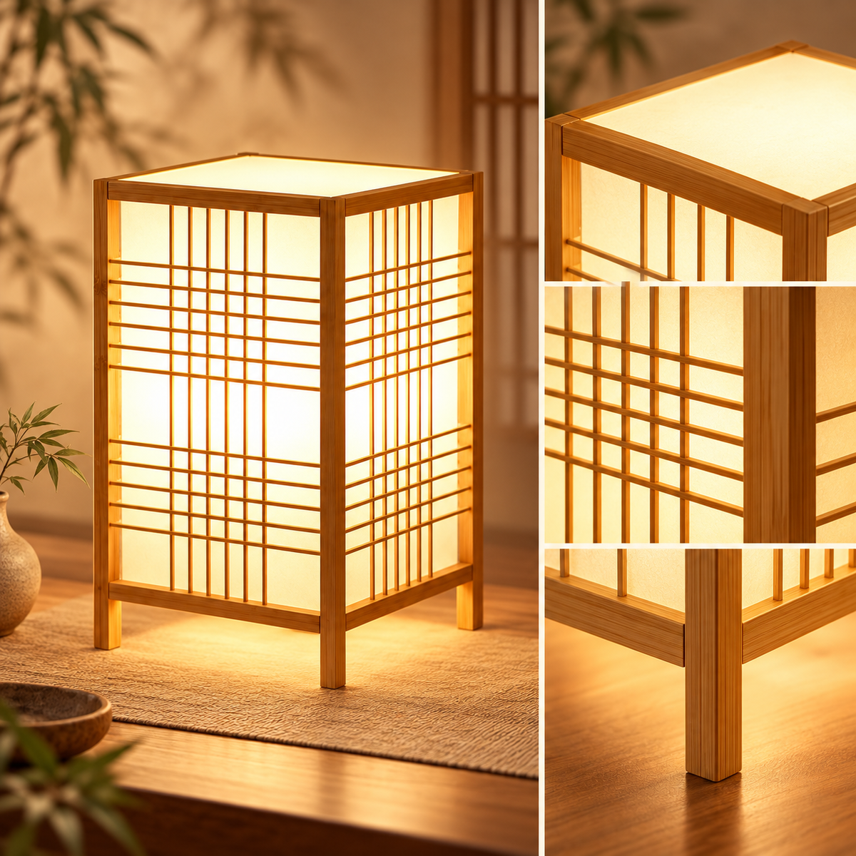 Japanese Soft Light Bamboo Table Lamp Zen Style — photo 3