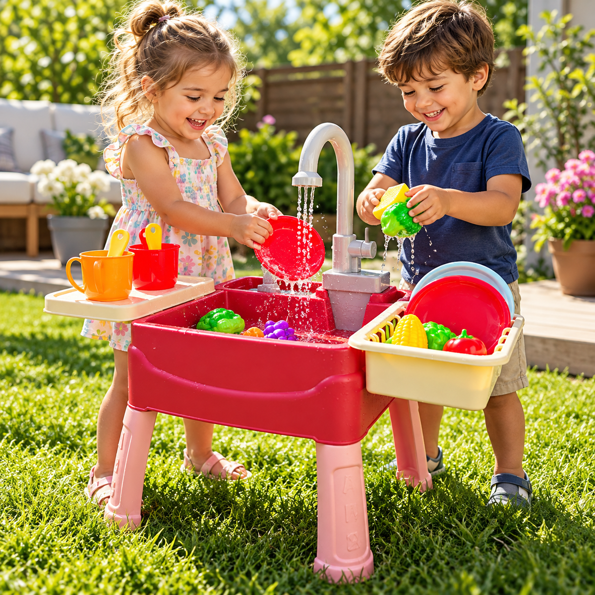 Kids Sink Playset Accessories Indoor Outdoor Pretend Toy — photo 6