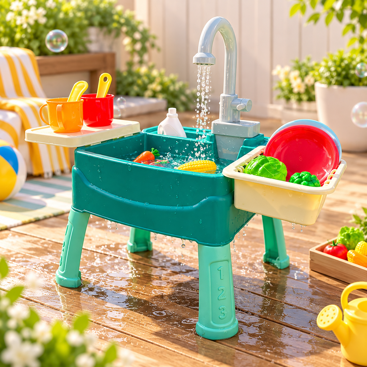 Kids Sink Playset Accessories Indoor Outdoor Pretend Toy — photo 1
