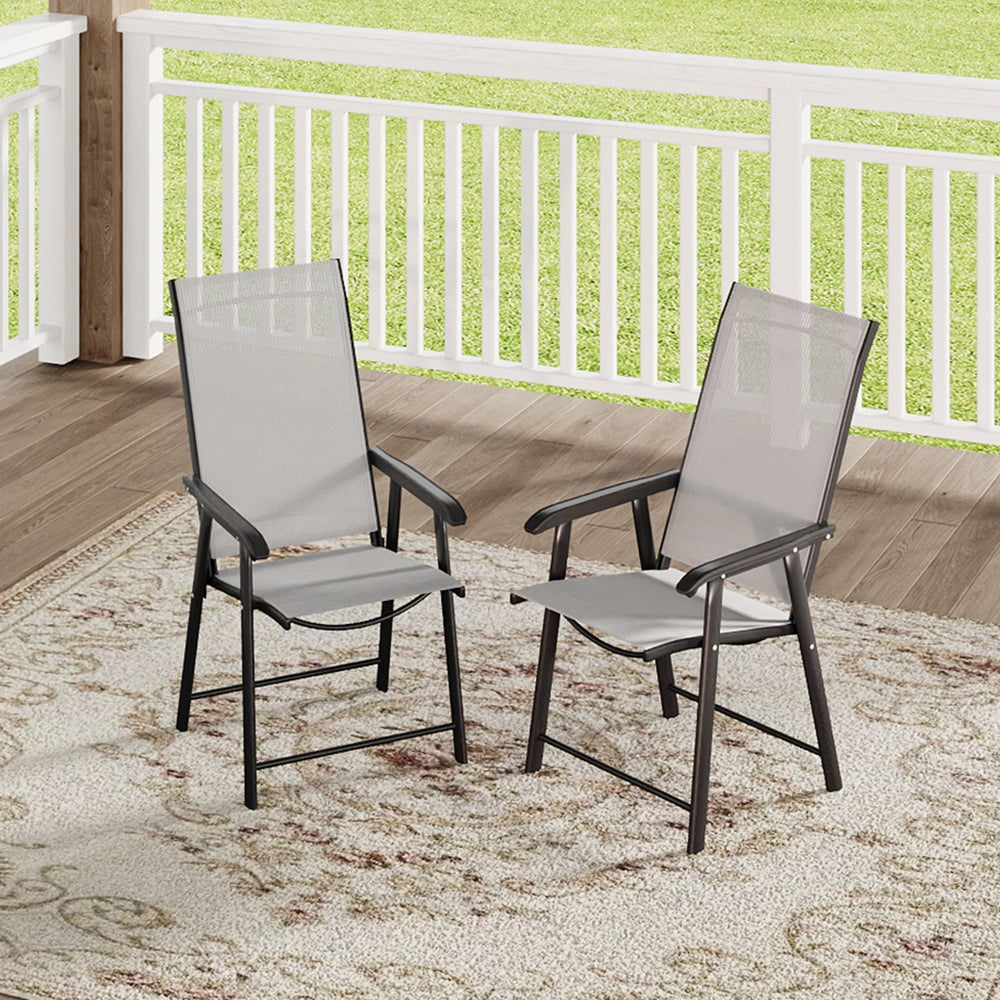 Metallic-Frame and Fabric Foldable Chairs Set of 2 — photo 1