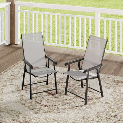 Metallic-Frame and Fabric Foldable Chairs Set of 2 — photo 1