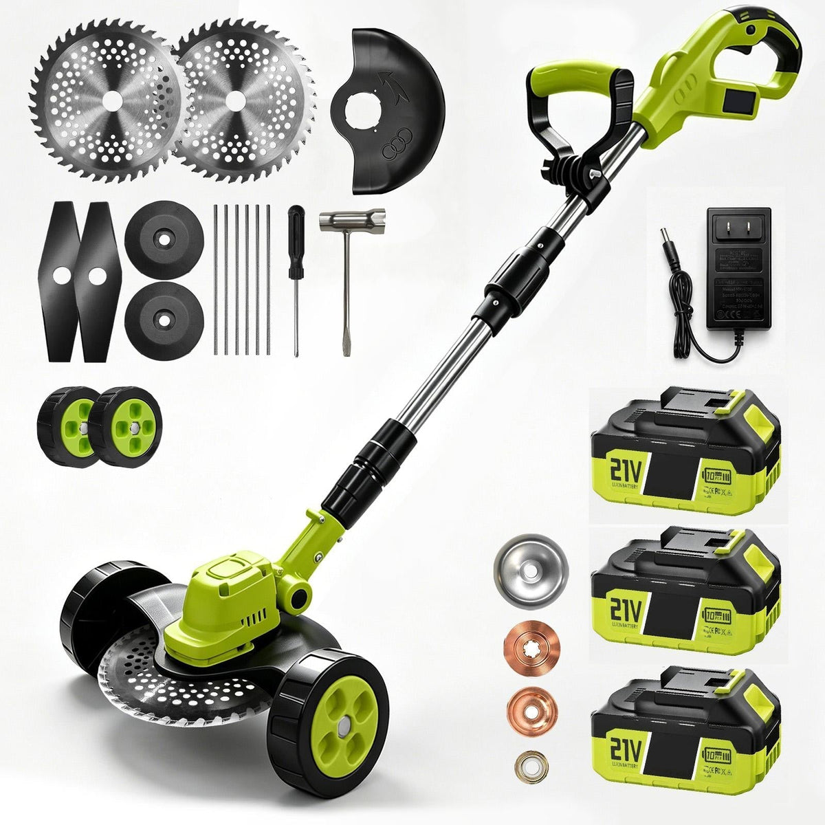 3-in-1 Cordless Lawn Mower & Edger with 2 Batteries — photo 9