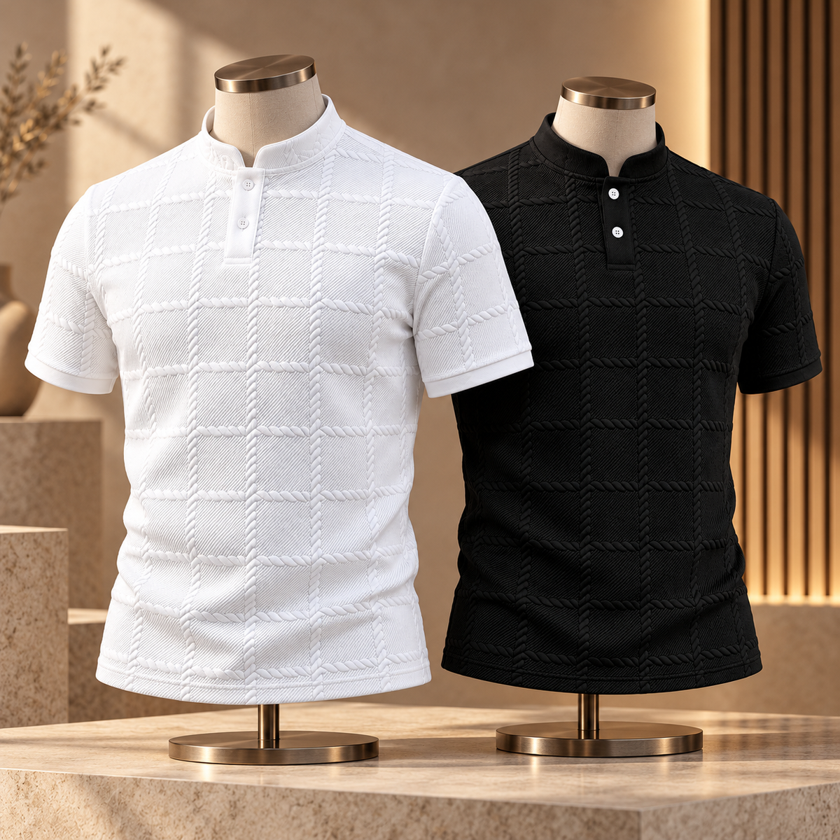 Men's Short Sleeve Henley Shirt Casual | Summer Wear — photo 1