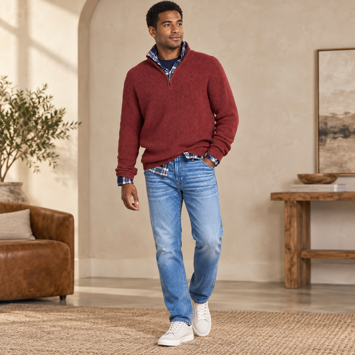 Men's Versatile Business Casual Zipper Sweater | Office Wear — photo 1