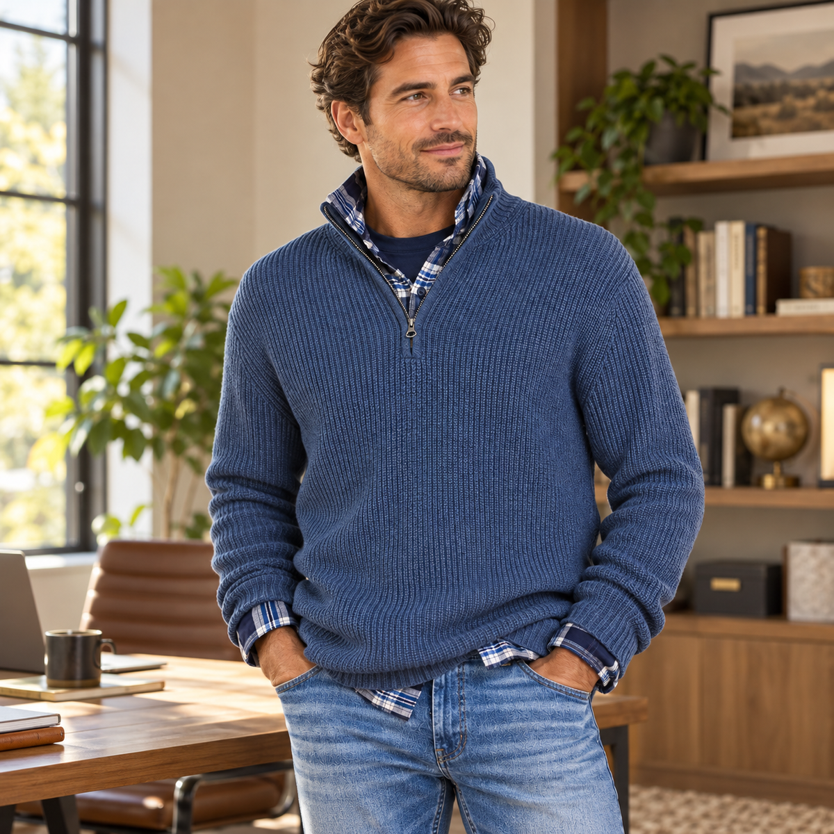 Men's Versatile Business Casual Zipper Sweater | Office Wear — photo 9