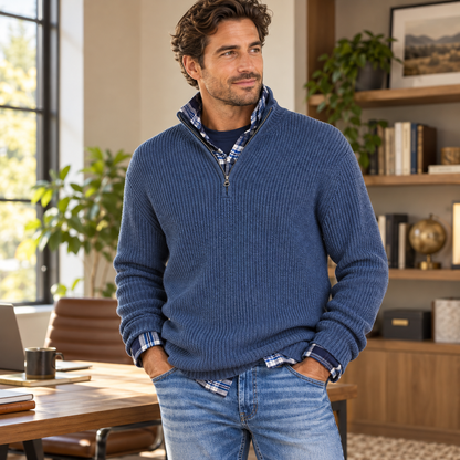Men's Versatile Business Casual Zipper Sweater | Office Wear — photo 9