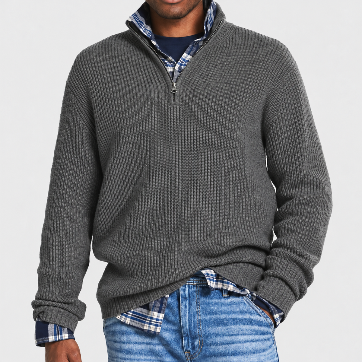 Men's Versatile Business Casual Zipper Sweater | Office Wear — photo 4
