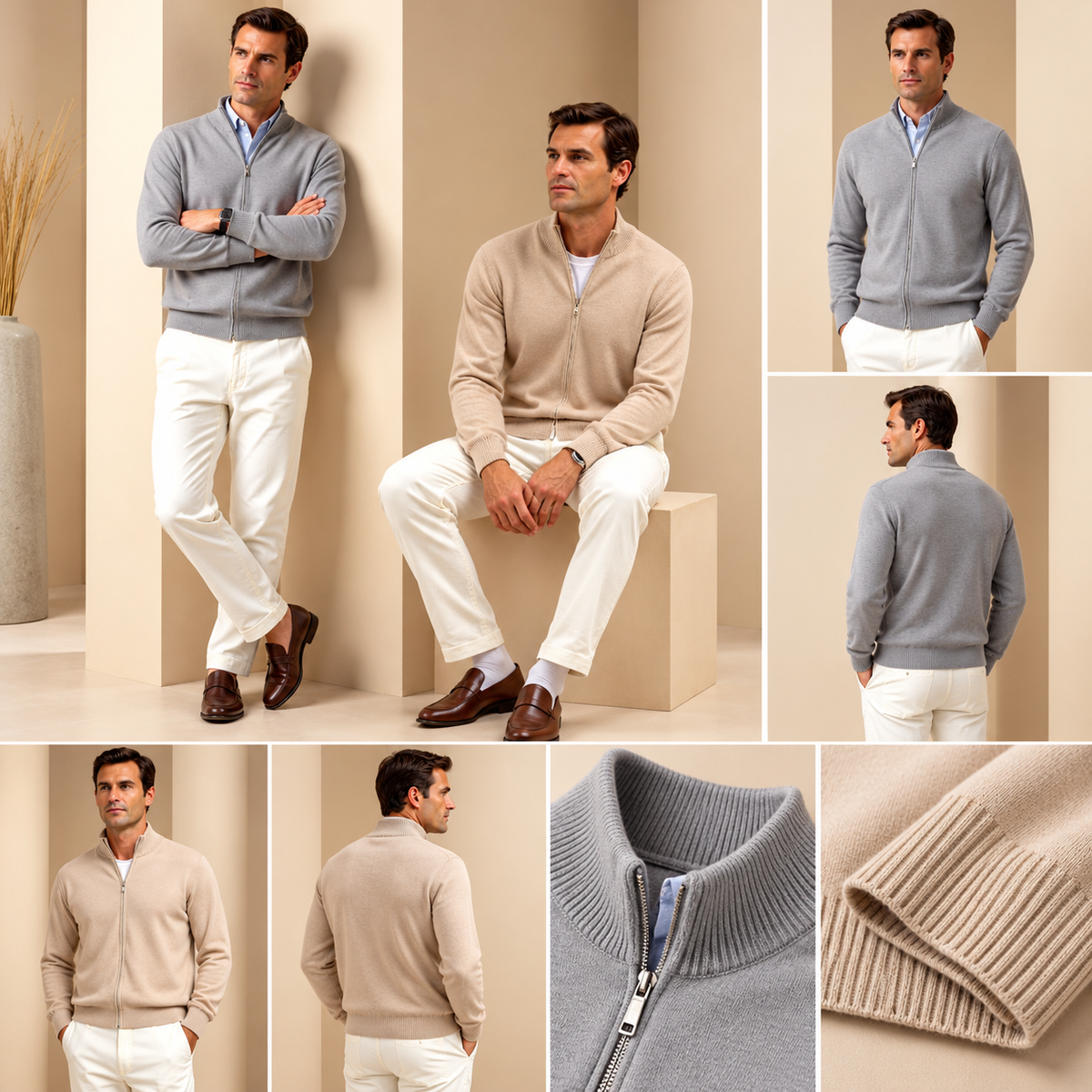 Men's Zip-Front Cardigan Slim-Fit | Casual Cardigan — photo 4