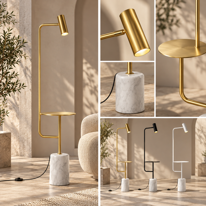 Modern Floor Lamp with Side Table for Bedroom Accent Lighting — photo 5