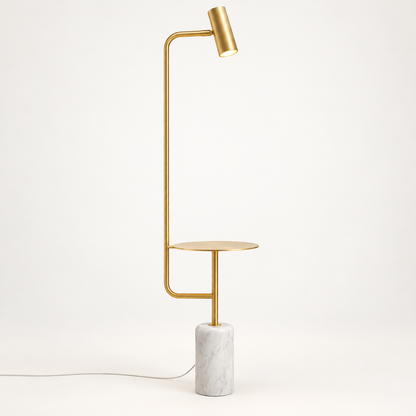 Modern Floor Lamp with Side Table for Bedroom Accent Lighting — photo 4