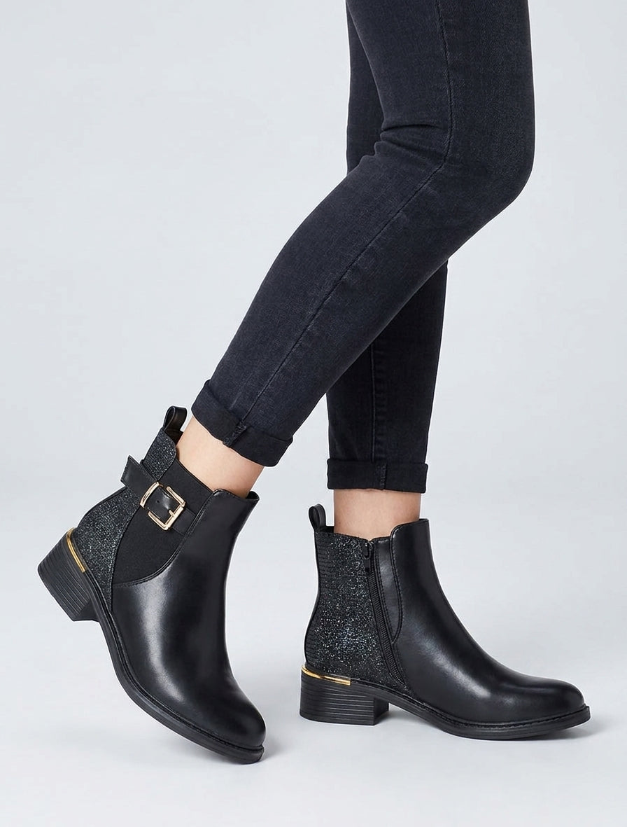 Nordspur | Block Heel Ankle Boots with Iridescent Detail — photo 5