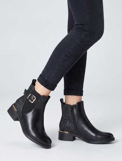 Nordspur | Block Heel Ankle Boots with Iridescent Detail — photo 5