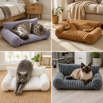 Nordspur | Fluffy Cloud Cat Sofa Bed with Soft Bolsters & Washable Covers — photo 5