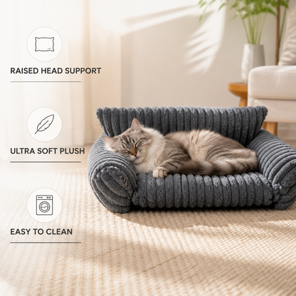 Nordspur | Fluffy Cloud Cat Sofa Bed with Soft Bolsters & Washable Covers — photo 3