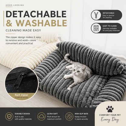 Nordspur | Fluffy Cloud Cat Sofa Bed with Soft Bolsters & Washable Covers — photo 4