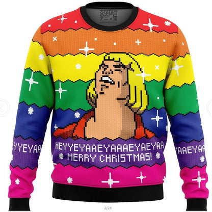 Funny Ugly Christmas Sweater – Men's Novelty Character Print Long Sleeve Pullover — photo 5