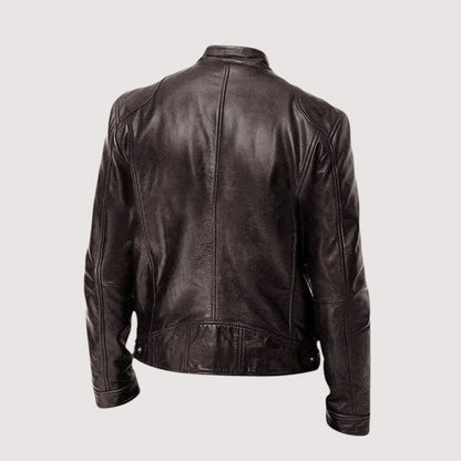 Men's Classic Leather Jacket in a Sleek, Modern Biker Style — photo 7