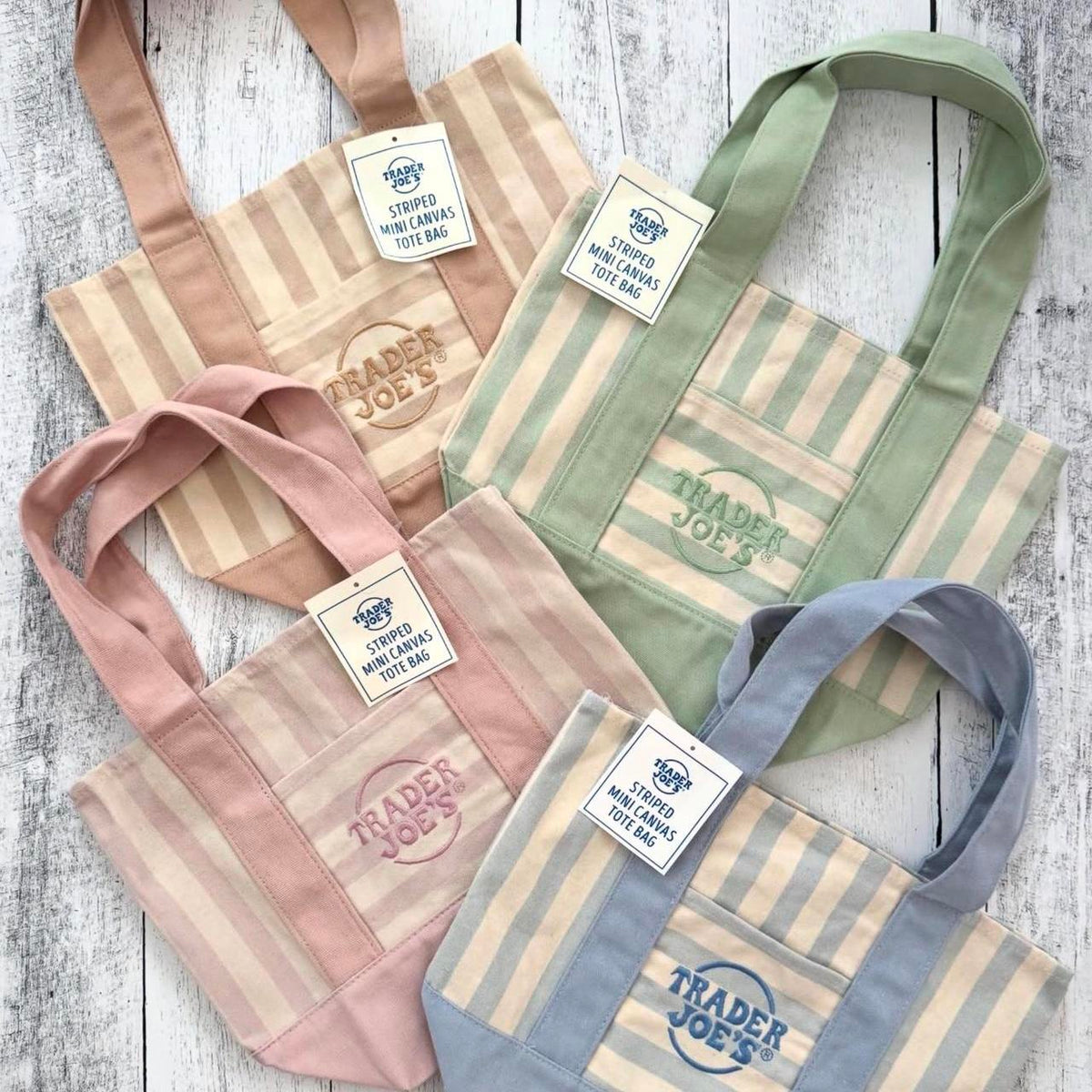 Striped Canvas Mini Tote Set of 4 — photo 1