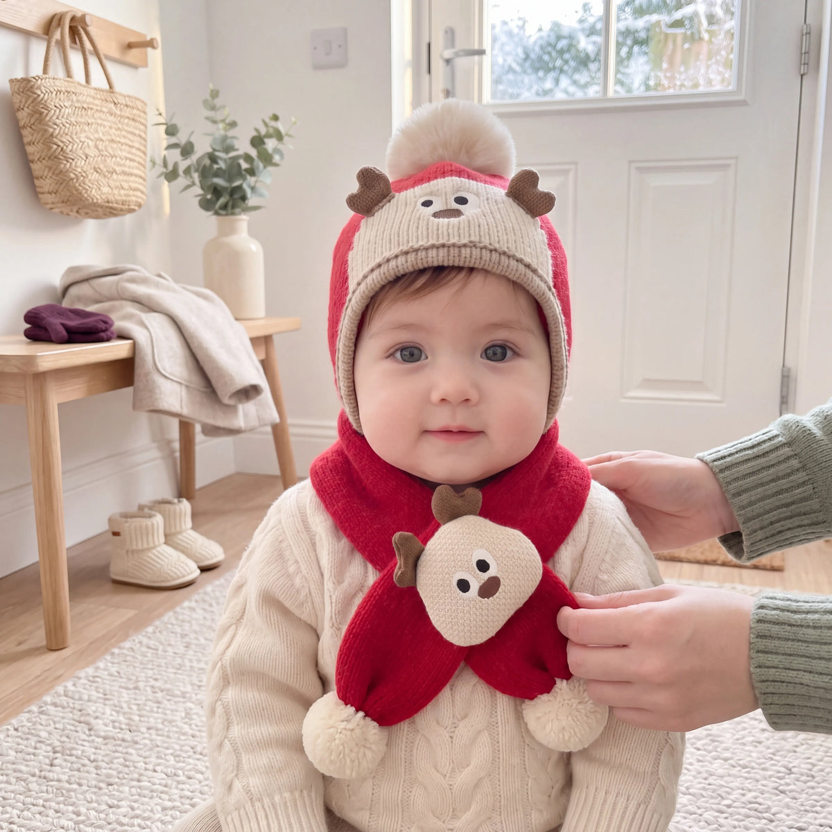 Baby Animal Bobble Hat and Scarf — photo 4