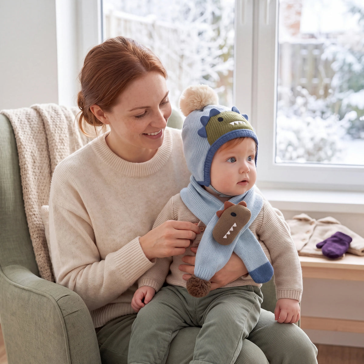 Baby Animal Bobble Hat and Scarf — photo 6