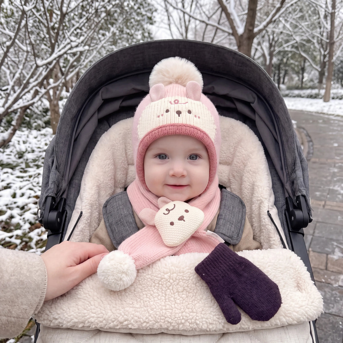 Baby Animal Bobble Hat and Scarf — photo 3