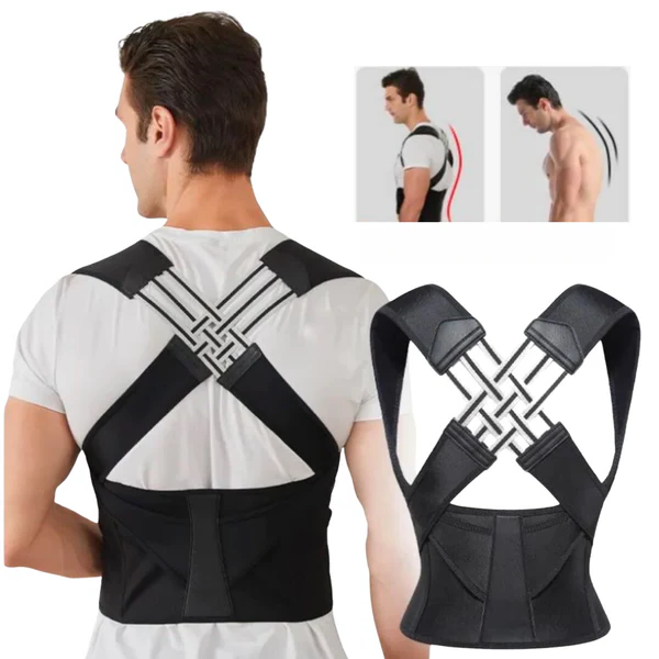 Adjustable Posture Support Brace in Breathable Elastic Fabric, Lightweight Everyday Back Support — photo 3