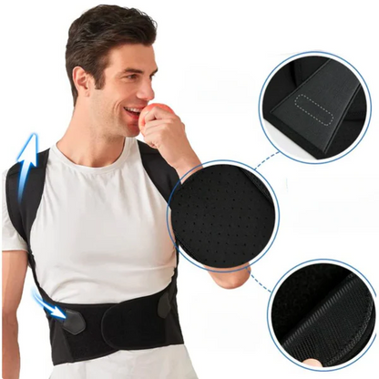 Adjustable Posture Support Brace in Breathable Elastic Fabric, Lightweight Everyday Back Support — photo 4