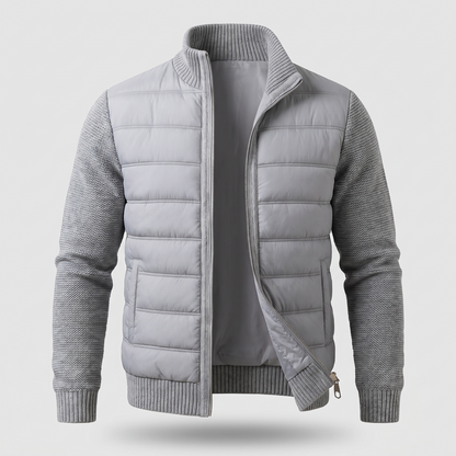Men's Puffer Jacket with Fleece Sleeves, Fitted Cut and Light Insulation — photo 3