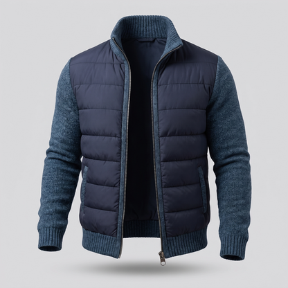 Men's Puffer Jacket with Fleece Sleeves, Fitted Cut and Light Insulation — photo 4
