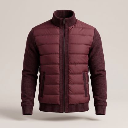 Men's Puffer Jacket with Fleece Sleeves, Fitted Cut and Light Insulation — photo 5