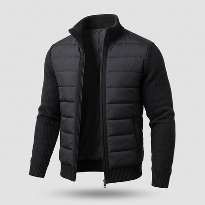 Men's Puffer Jacket with Fleece Sleeves, Fitted Cut and Light Insulation — photo 6