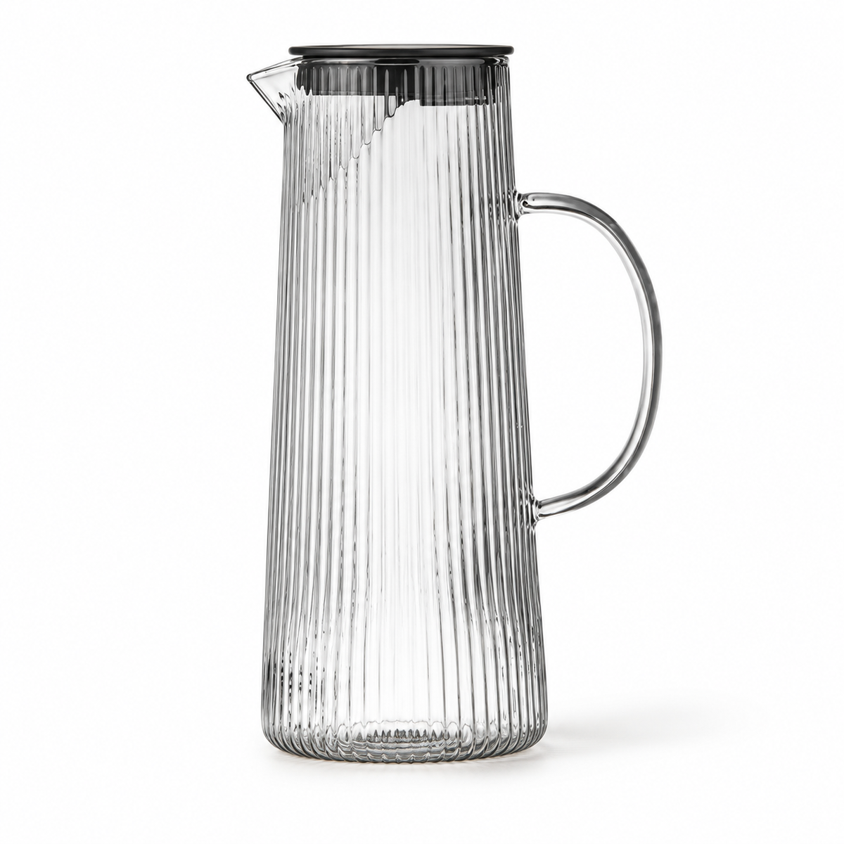 Ribbed Design Glass Pitcher for Lemonade - Handcrafted — photo 3