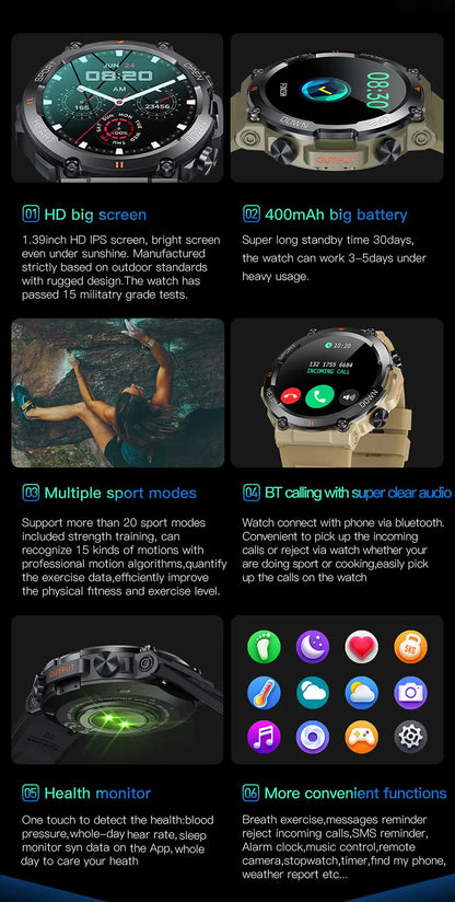 Rugged Outdoor Smartwatch with 1.39 Inch Round Display, Long Battery Life and Activity Tracking — photo 18