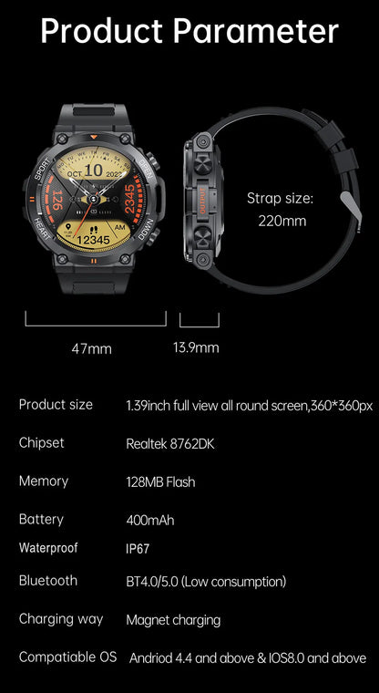 Rugged Outdoor Smartwatch with 1.39 Inch Round Display, Long Battery Life and Activity Tracking — photo 21