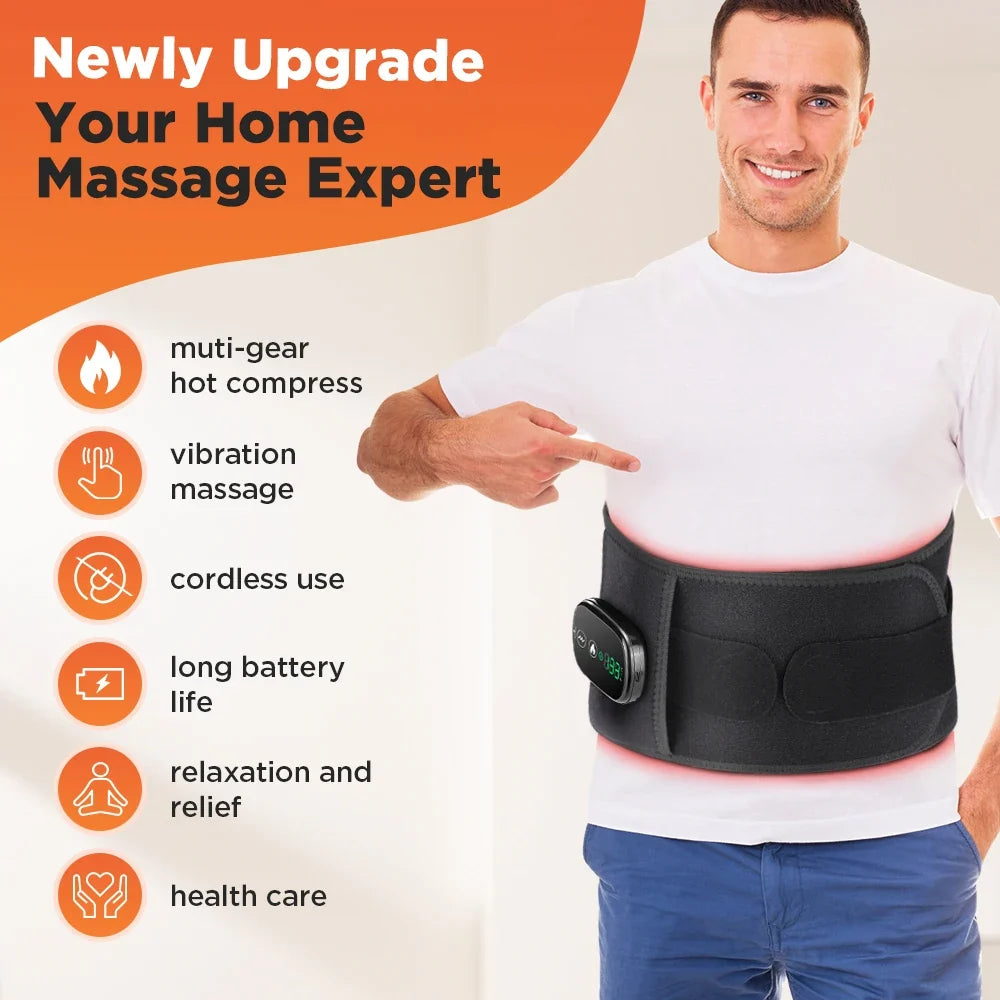 Electric Heated Waist Massager Belt – Lumbar Support Brace with Heat & Vibration Therapy — photo 8