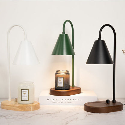 Candle Warmer Lamp with Dimmer – Wood Base & Metal Shade Candle Warmer for Jar Candles, Flameless, 2 Bulbs Included, 3 Colours — photo 14