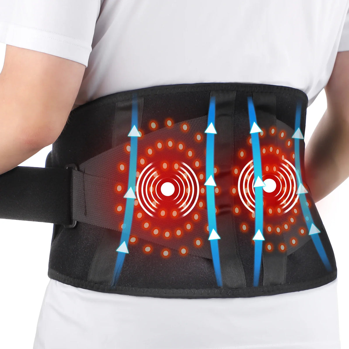 Electric Heated Waist Massager Belt – Lumbar Support Brace with Heat & Vibration Therapy — photo 2