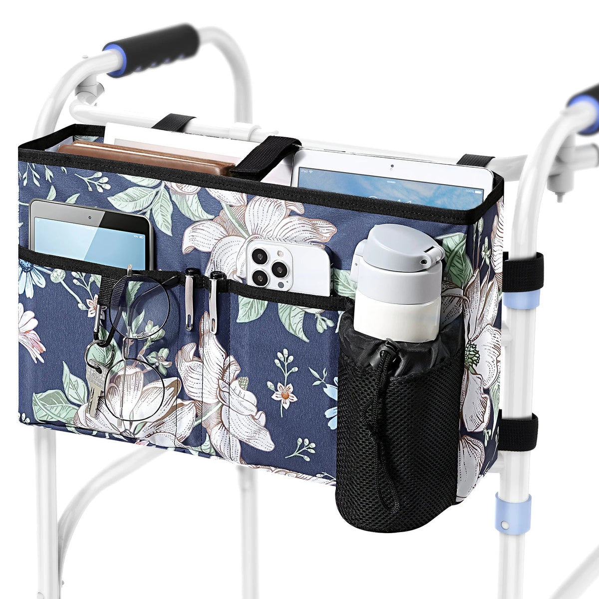 Multi-Pocket Walker Bag | Secure Buckle Straps & Cup Holder — photo 2