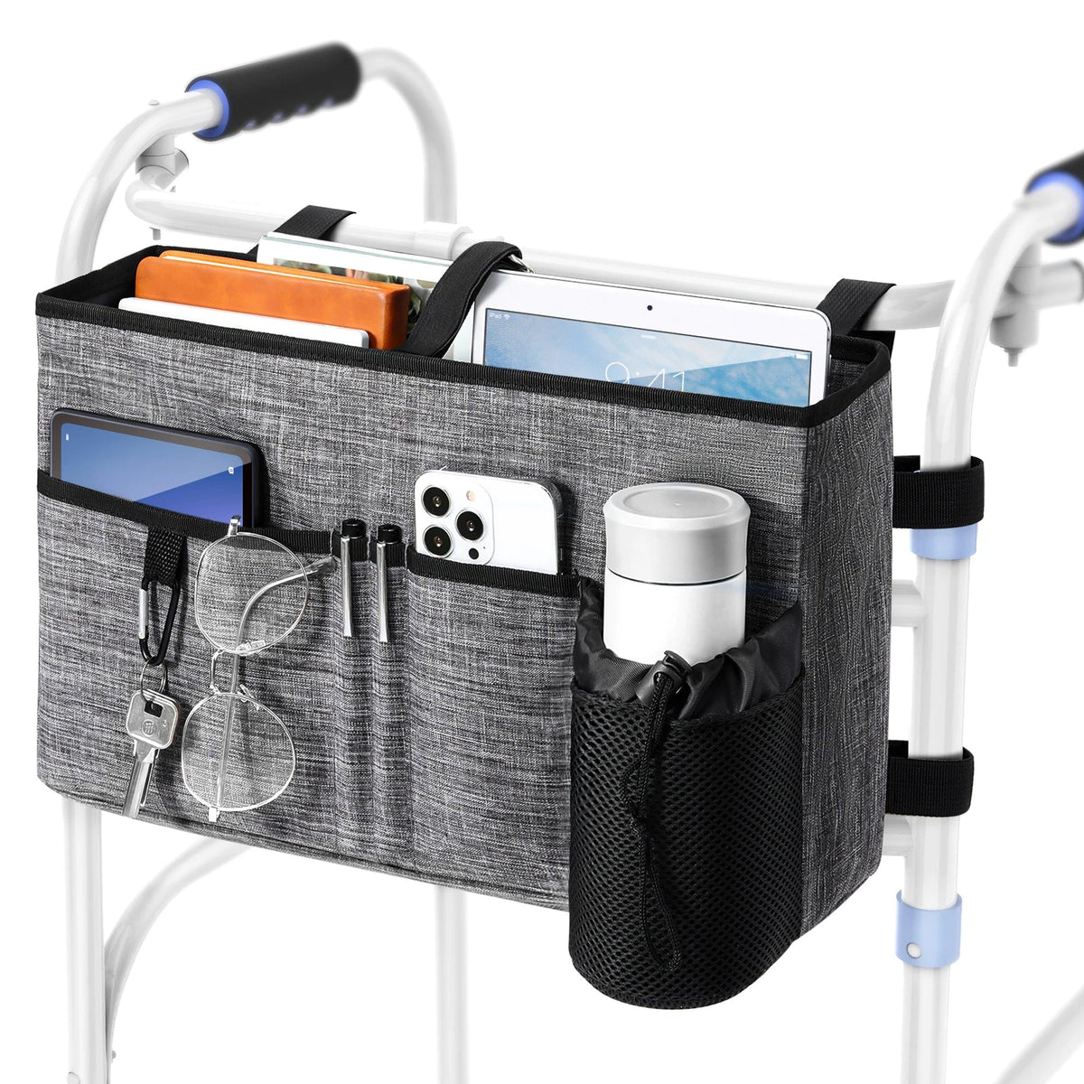 Multi-Pocket Walker Bag | Secure Buckle Straps & Cup Holder — photo 1