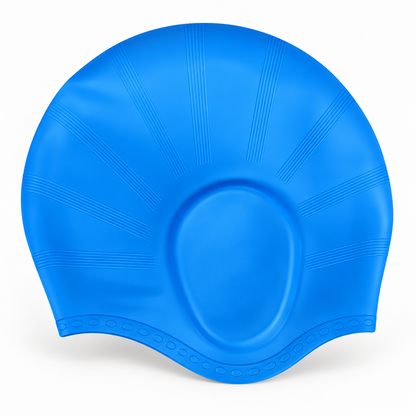 Silicone Swim Cap with Ear Protection for Long Hair Training — photo 3