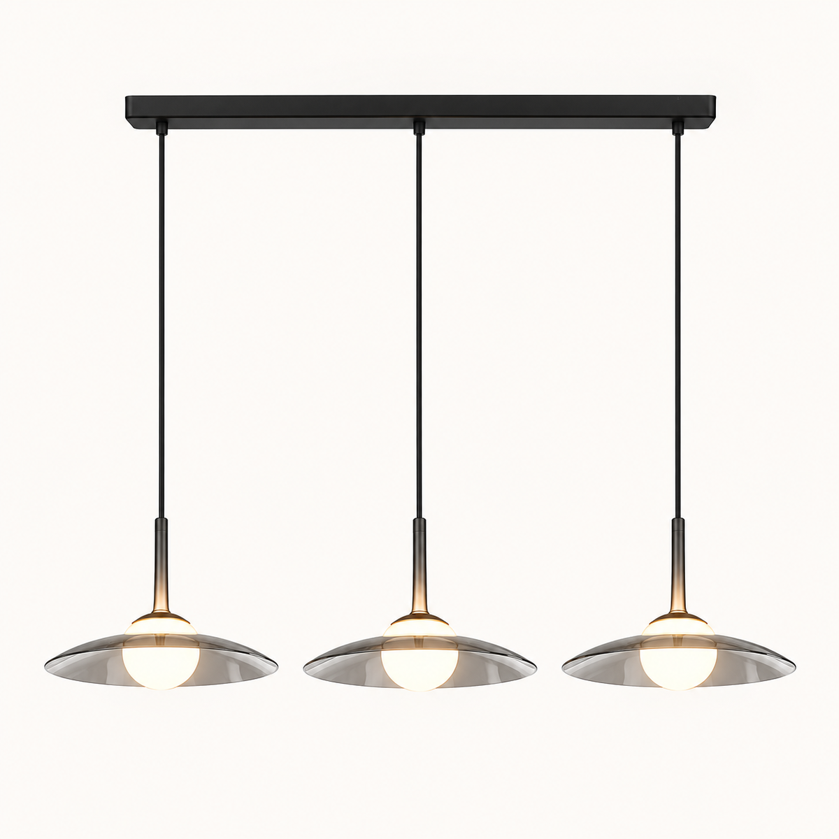 Smoky Glass LED Pendant Light Dimmable Dome Modern — photo 4