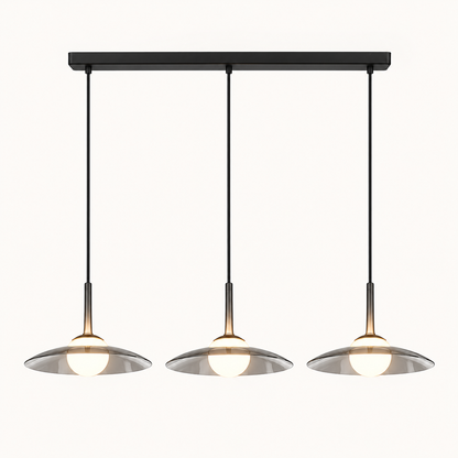 Smoky Glass LED Pendant Light Dimmable Dome Modern — photo 4