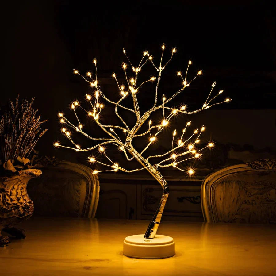 Handmade LED Tree Lamp with 108 Warm Lights, Bendable Branches, USB or Battery — photo 2