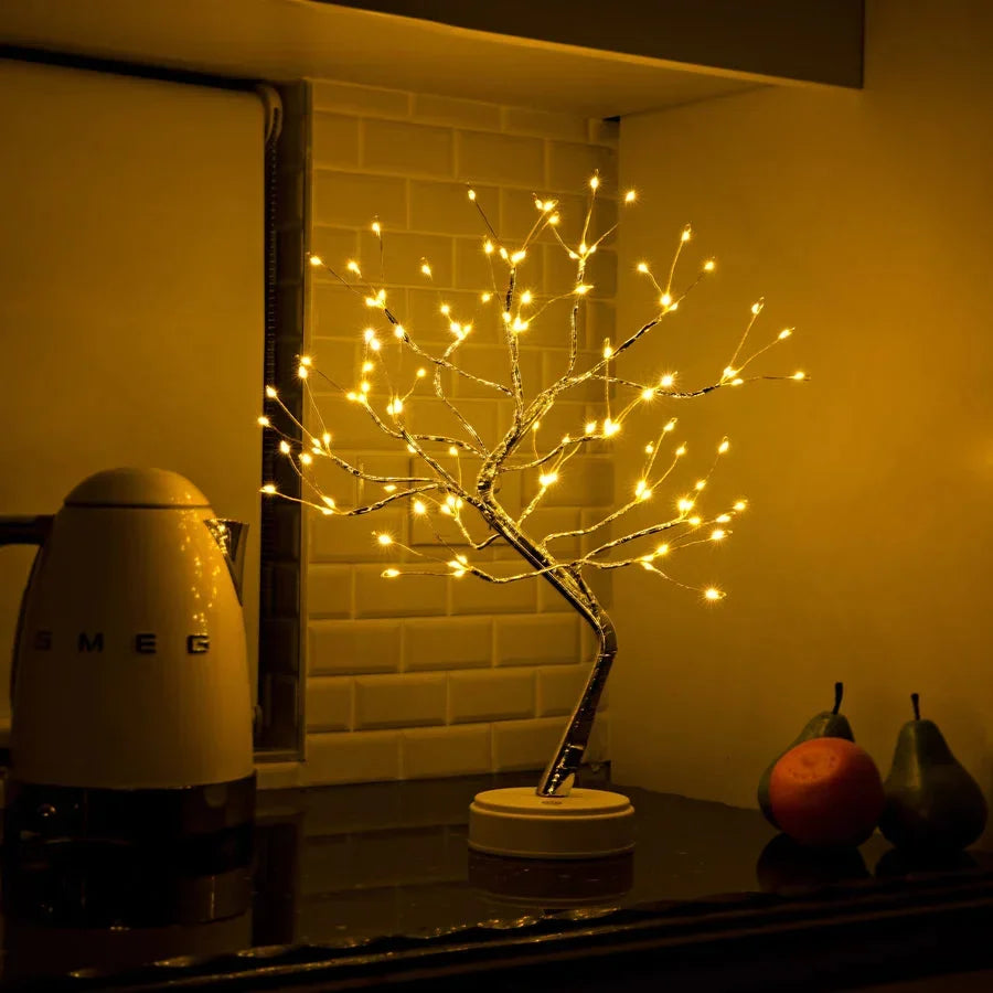 Handmade LED Tree Lamp with 108 Warm Lights, Bendable Branches, USB or Battery — photo 5