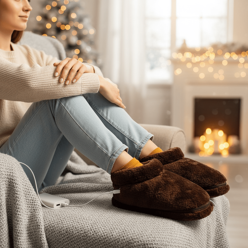 USB Heated Slippers – Electric Heated House Shoes with Soft Plush Lining, Unisex, 3 Colours, EU 35–46 — photo 1