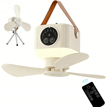 Rechargeable Camping Fan with LED Lantern, Remote Control, 3 Speeds and Timer, Hanging Tent Fan — photo 12
