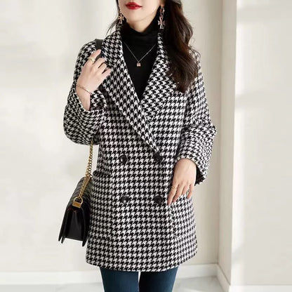 Women's Wool-Effect Houndstooth Blazer Coat — photo 7