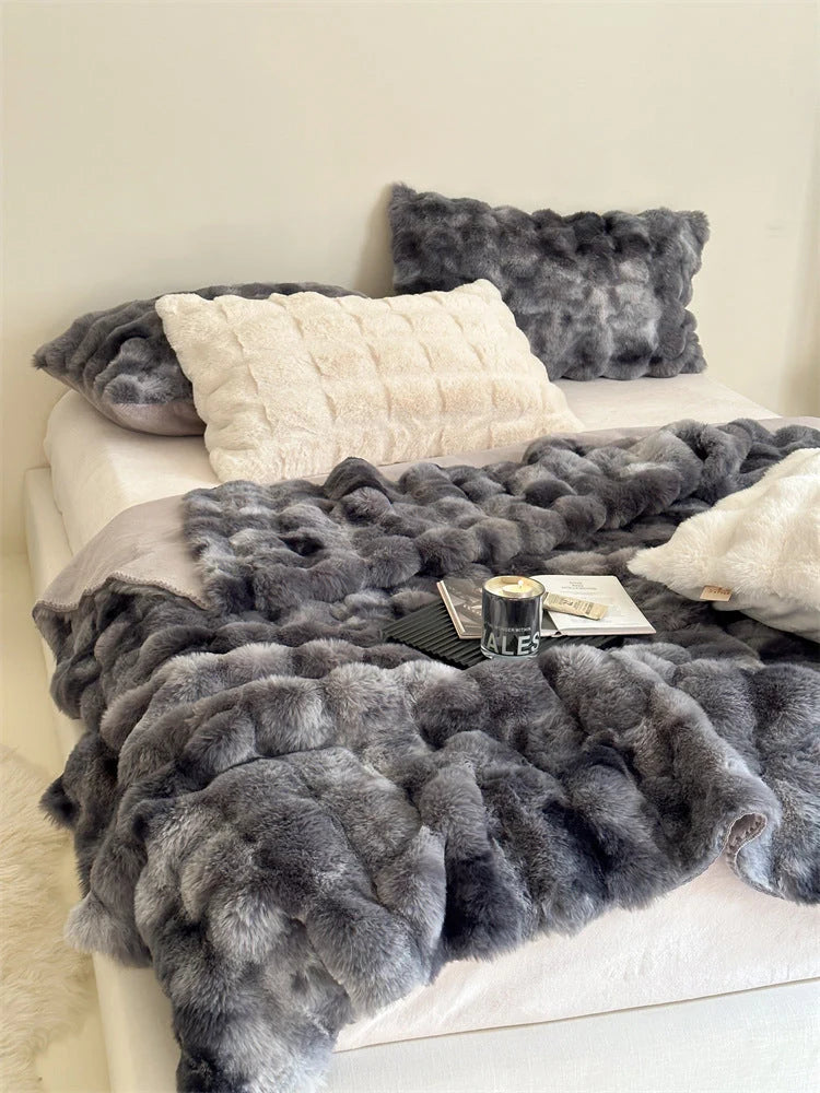 Blanket and Cushion Set | Faux Fur Texture | Soft, Cozy Home Accent — photo 3