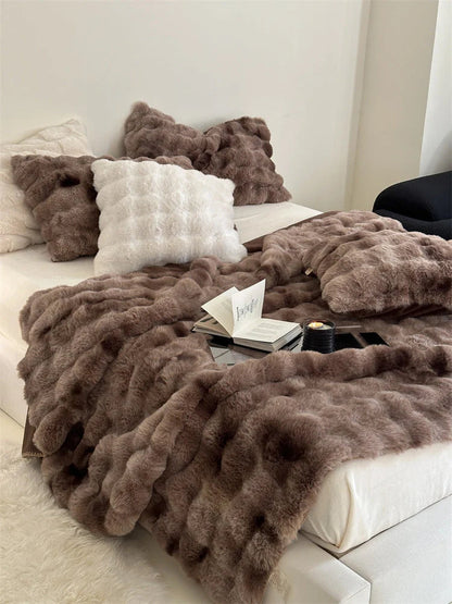Blanket and Cushion Set | Faux Fur Texture | Soft, Cozy Home Accent — photo 5