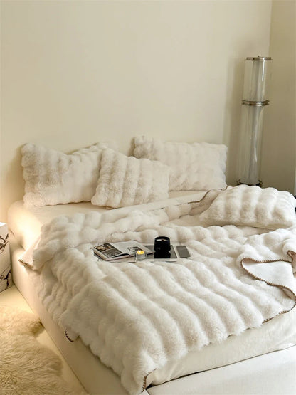 Blanket and Cushion Set | Faux Fur Texture | Soft, Cozy Home Accent — photo 6